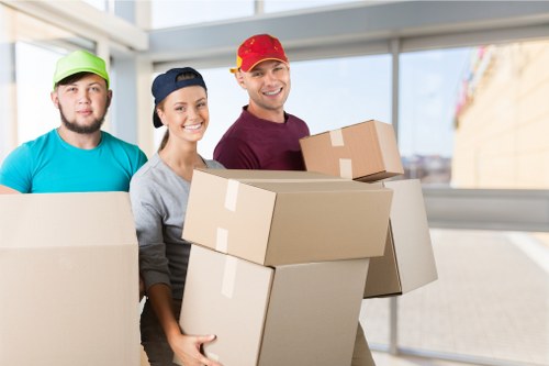 Removal team helping with a house move in Kenley